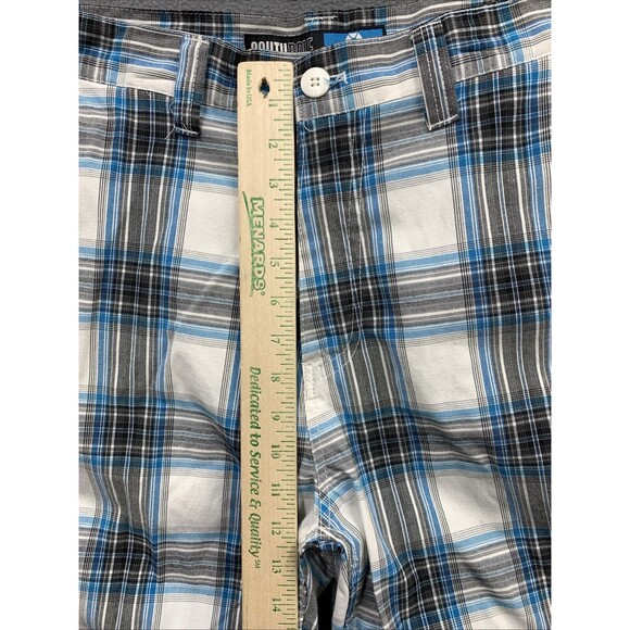 Southpole Bermuda Shorts Mens Size 34X13 Blue Black White Checked Slash Pockets - Picture 5 of 15